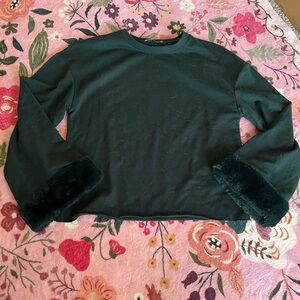 Zara Faux Fur Sleeve Sweater